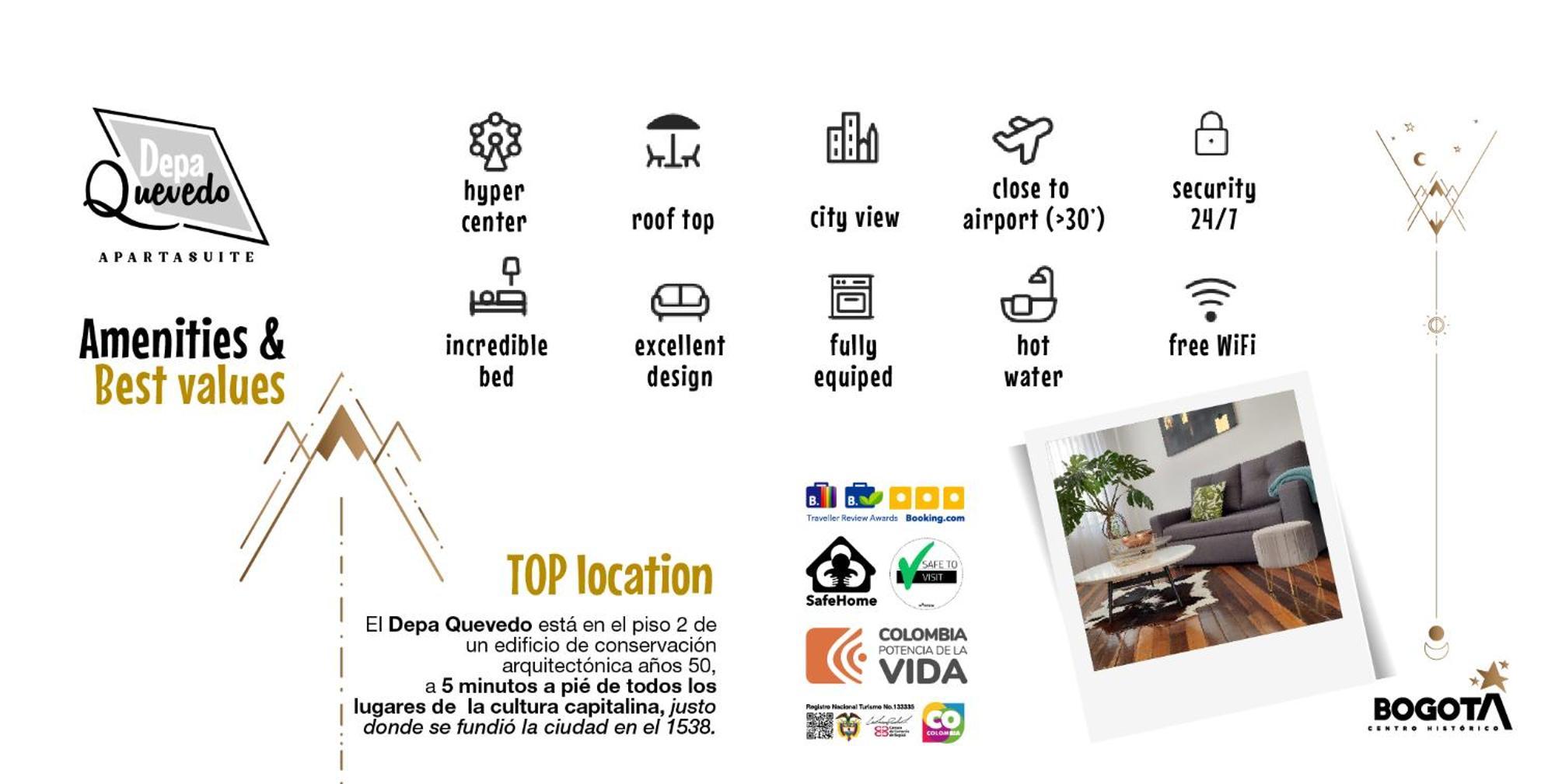 Depa Quevedo - Trendy Revamped Flat - Exceptional Spot In Bogota'S Historic Colonial Square - Candelaria Exteriér fotografie